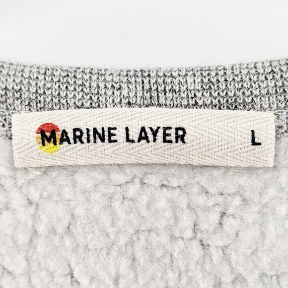 Marine Layer YouTube Play Button Dinosaur Gray Sherpa Crewneck Sweatshirt Size L - Picture 5 of 8